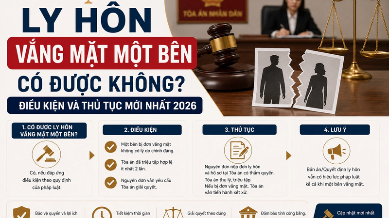 Ly Hôn Vắng Mặt Một Bên Có Được Không? Điều Kiện Và Thủ Tục Mới Nhất 2026