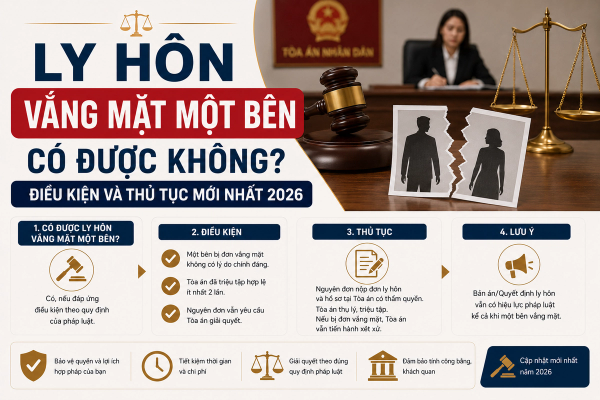 Ly Hôn Vắng Mặt Một Bên Có Được Không? Điều Kiện Và Thủ Tục Mới Nhất 2026