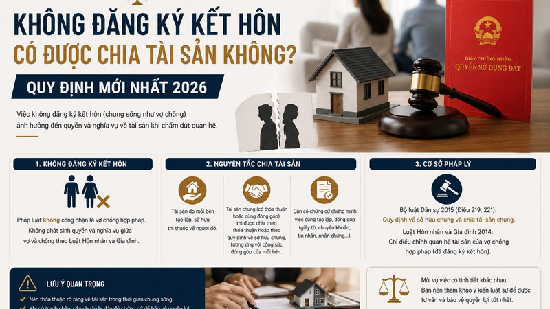Không Đăng Ký Kết Hôn Có Được Chia Tài Sản Không? Quy Định Mới Nhất 2026