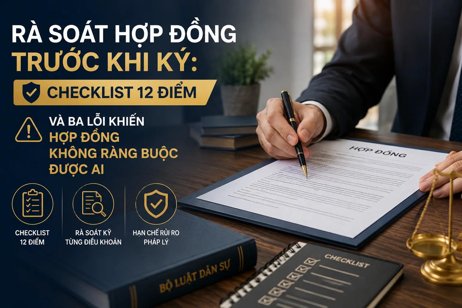 Rà Soát Hợp Đồng Trước Khi Ký: Checklist 12 Điểm Và Ba Lỗi Khiến Hợp Đồng Không Ràng Buộc Được Ai