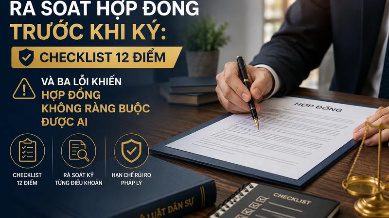 Rà Soát Hợp Đồng Trước Khi Ký: Checklist 12 Điểm Và Ba Lỗi Khiến Hợp Đồng Không Ràng Buộc Được Ai