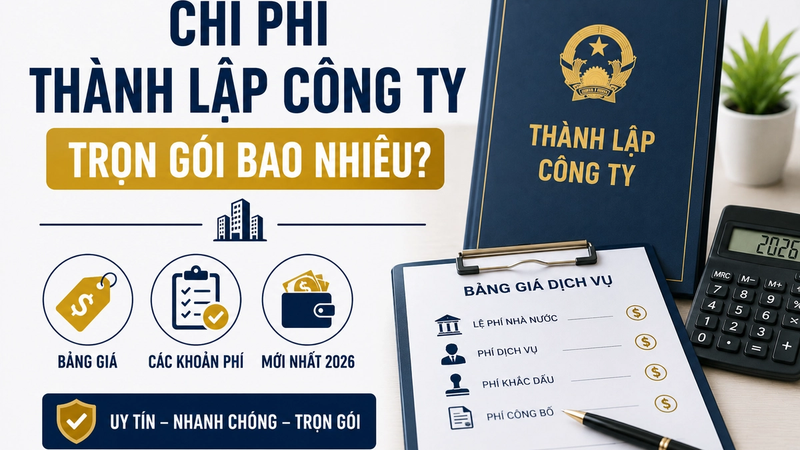 Chi Phí Thành Lập Công Ty Trọn Gói Bao Nhiêu? Bảng Giá Và Các Khoản Phí Mới Nhất 2026