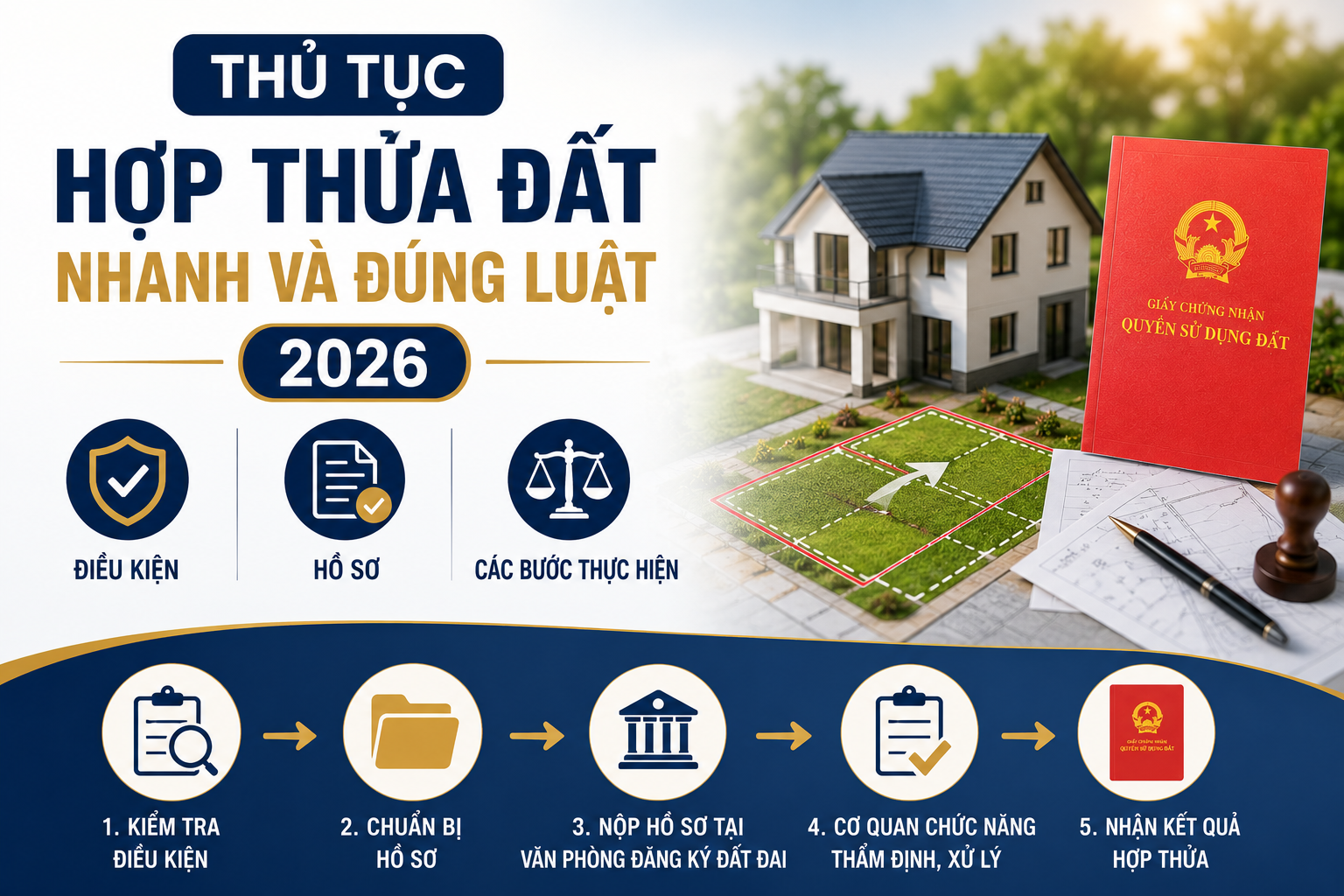 Thủ Tục Hợp Thửa Đất Nhanh Và Đúng Luật 2026: Điều Kiện, Hồ Sơ Và Các Bước Thực Hiện