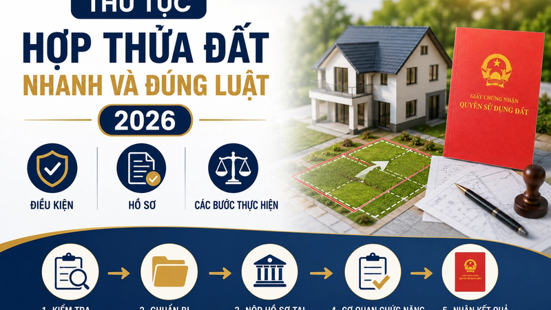 Thủ Tục Hợp Thửa Đất Nhanh Và Đúng Luật 2026: Điều Kiện, Hồ Sơ Và Các Bước Thực Hiện