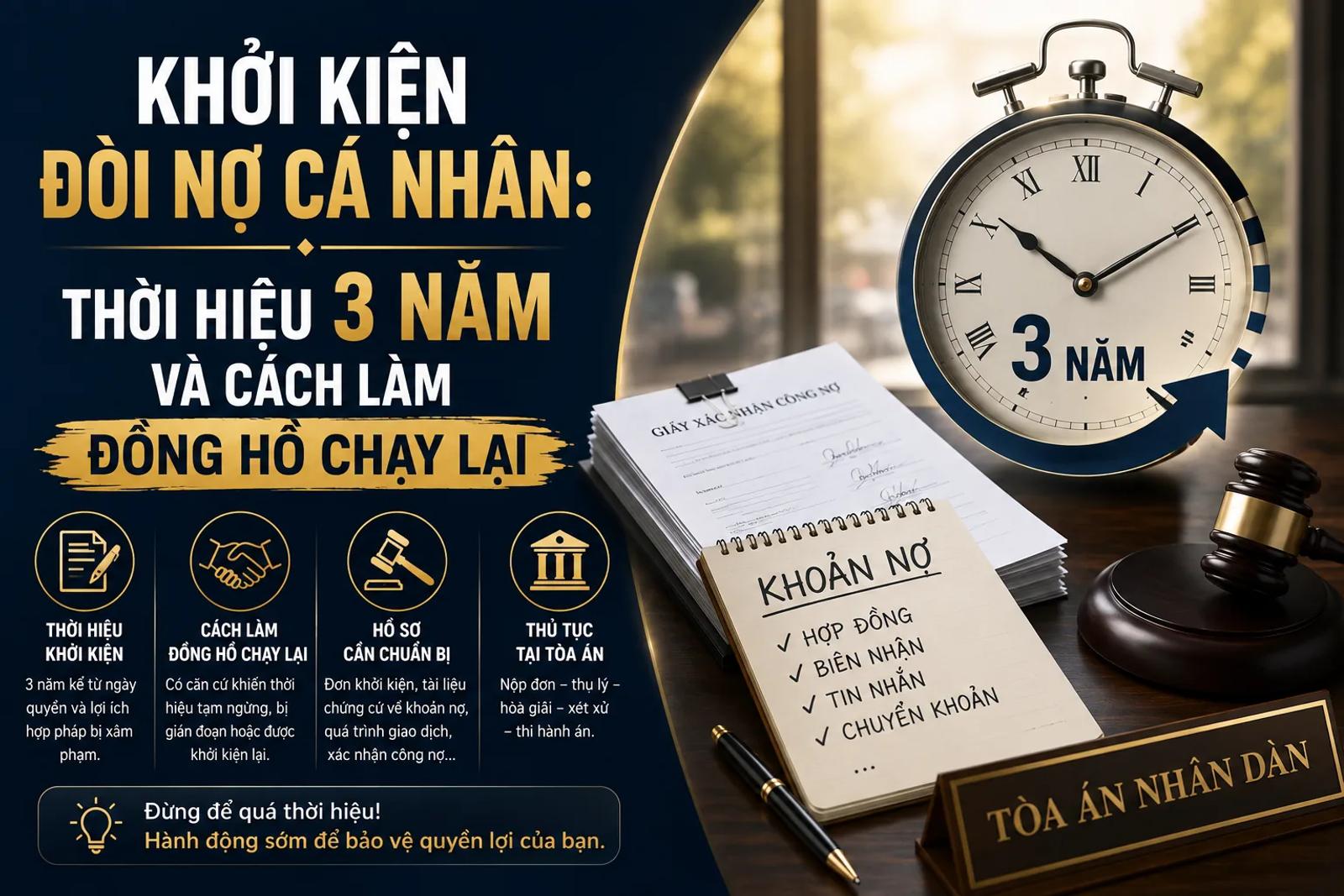 Khởi Kiện Đòi Nợ Cá Nhân: Thời Hiệu 3 Năm Và Cách Làm Đồng Hồ Chạy Lại