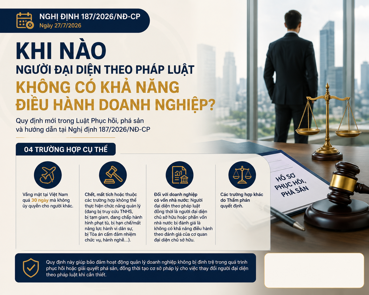 Khi nào người đại diện theo pháp luật được coi là không có khả năng điều hành doanh nghiệp?