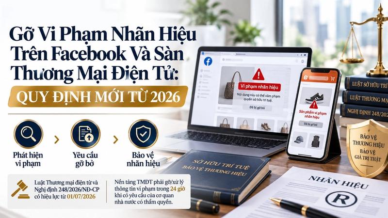 Gỡ Vi Phạm Nhãn Hiệu Trên Facebook Và Sàn Thương Mại Điện Tử: Quy Định Mới Từ 2026
