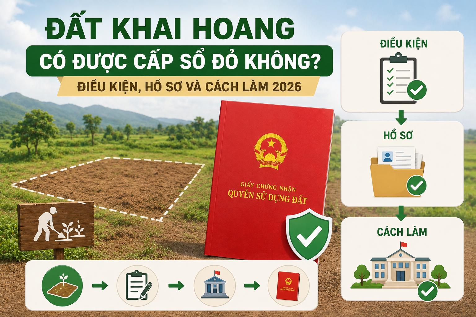 Đất Khai Hoang Có Được Cấp Sổ Đỏ Không? Điều Kiện, Hồ Sơ Và Cách Làm 2026