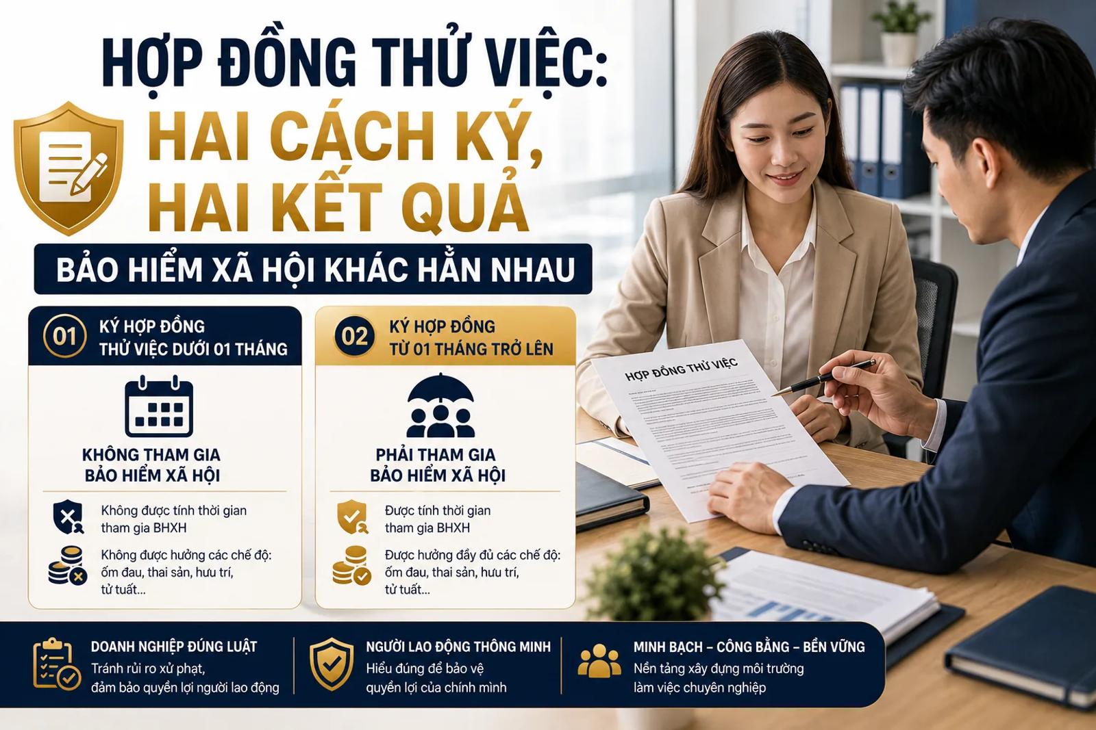 Hợp Đồng Thử Việc: Hai Cách Ký, Hai Kết Quả Bảo Hiểm Xã Hội Khác Hẳn Nhau