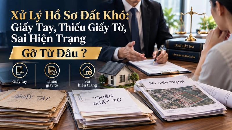Xử Lý Hồ Sơ Đất Khó: Giấy Tay, Thiếu Giấy Tờ, Sai Hiện Trạng - Gỡ Từ Đâu