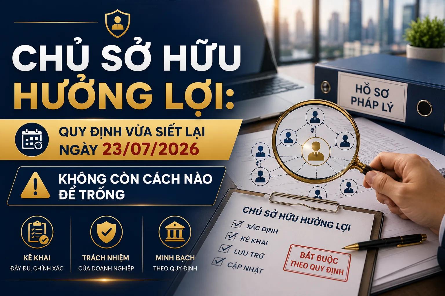 Chủ Sở Hữu Hưởng Lợi: Quy Định Vừa Siết Lại Ngày 23/07/2026, Không Còn Cách Nào Để Trống