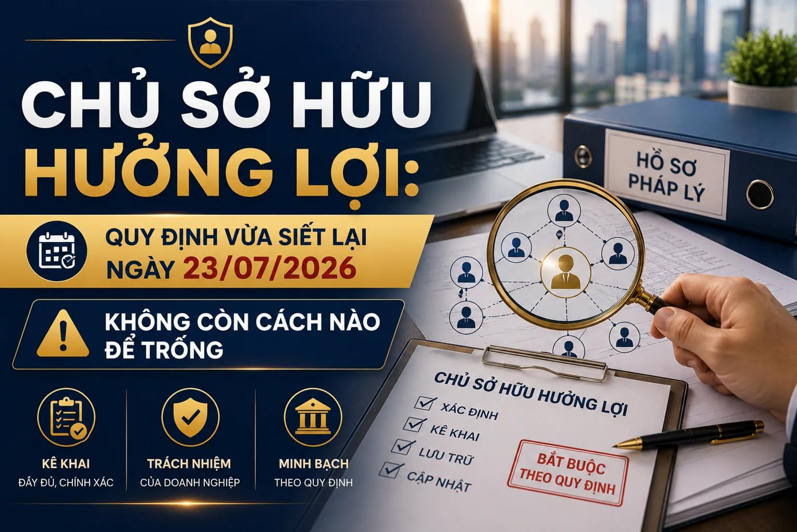 Chủ Sở Hữu Hưởng Lợi: Quy Định Vừa Siết Lại Ngày 23/07/2026, Không Còn Cách Nào Để Trống