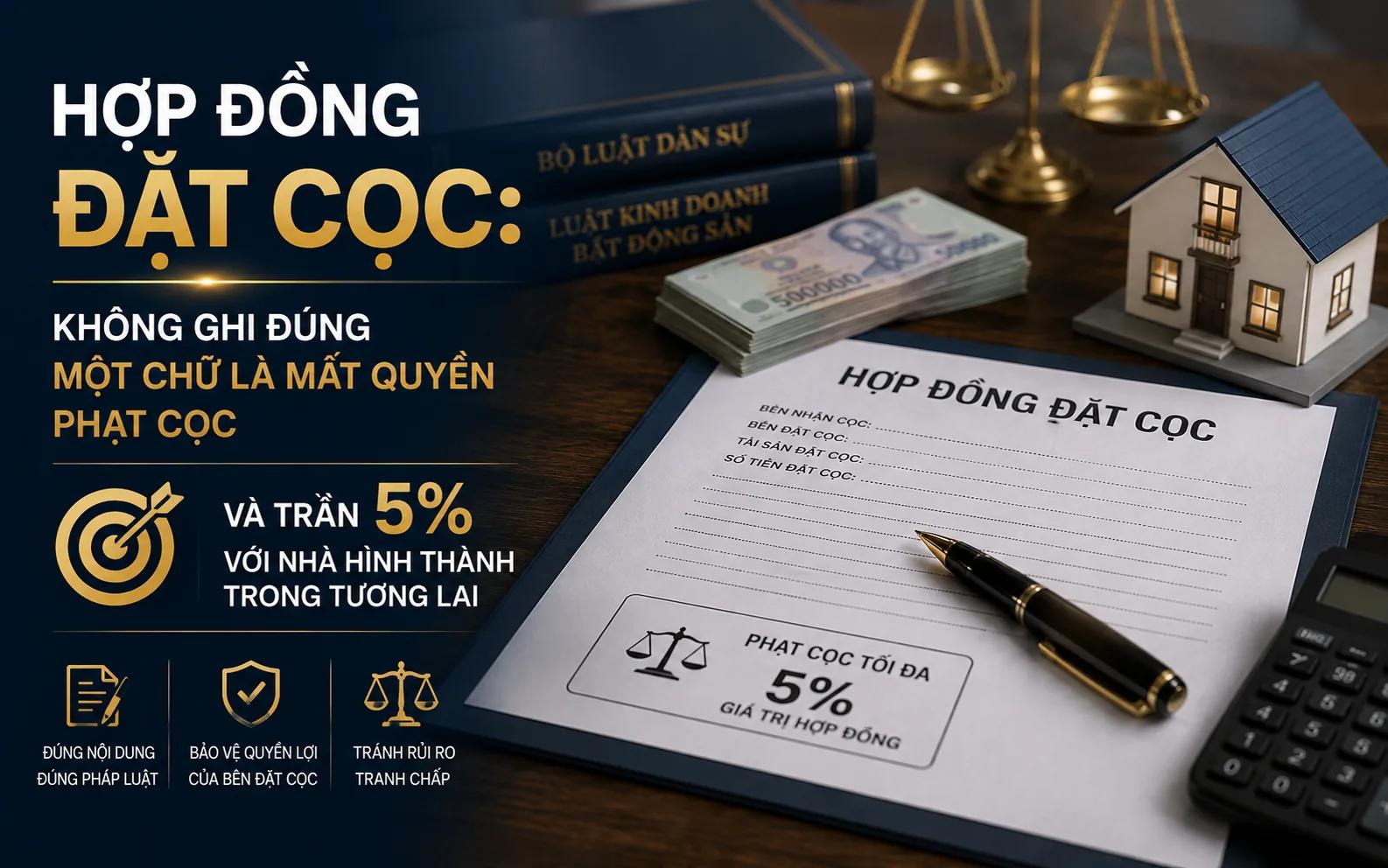 Hợp Đồng Đặt Cọc: Không Ghi Đúng Một Chữ Là Mất Quyền Phạt Cọc, Và Trần 5% Với Nhà Hình Thành Trong Tương Lai