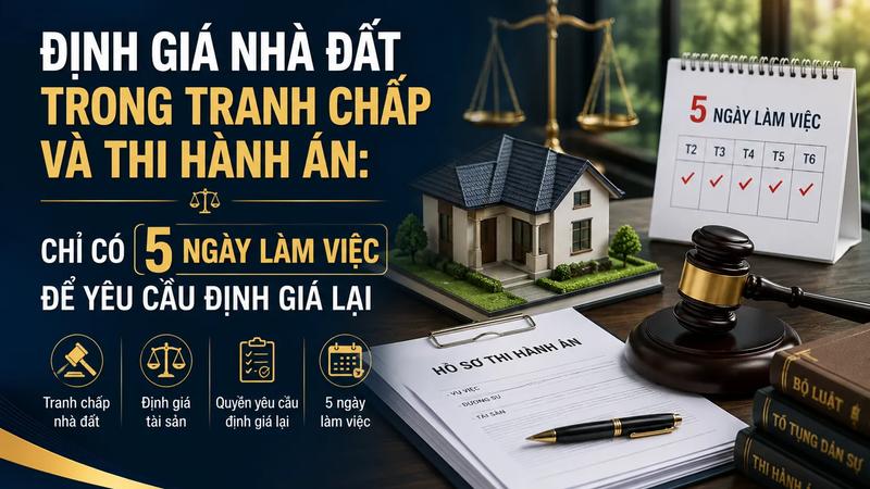 Định Giá Nhà Đất Trong Tranh Chấp Và Thi Hành Án: Chỉ Có 5 Ngày Làm Việc Để Yêu Cầu Định Giá Lại