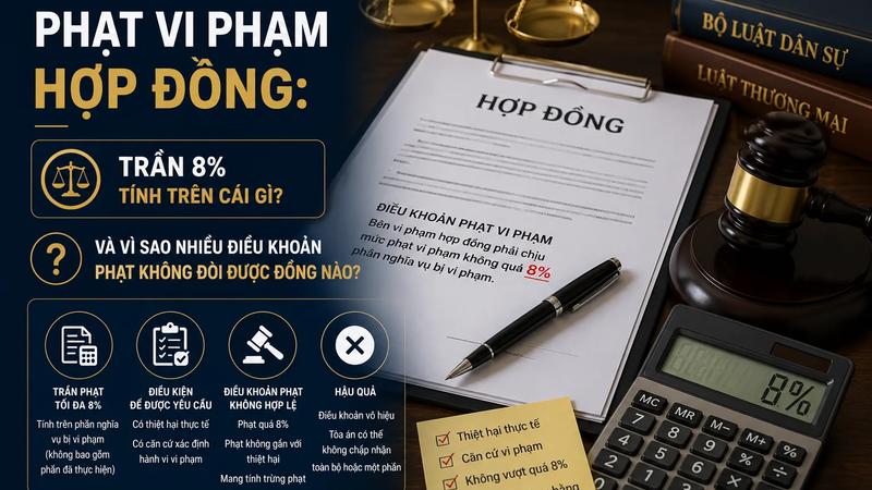 Phạt Vi Phạm Hợp Đồng: Trần 8% Tính Trên Cái Gì Và Vì Sao Nhiều Điều Khoản Phạt Không Đòi Được Đồng Nào