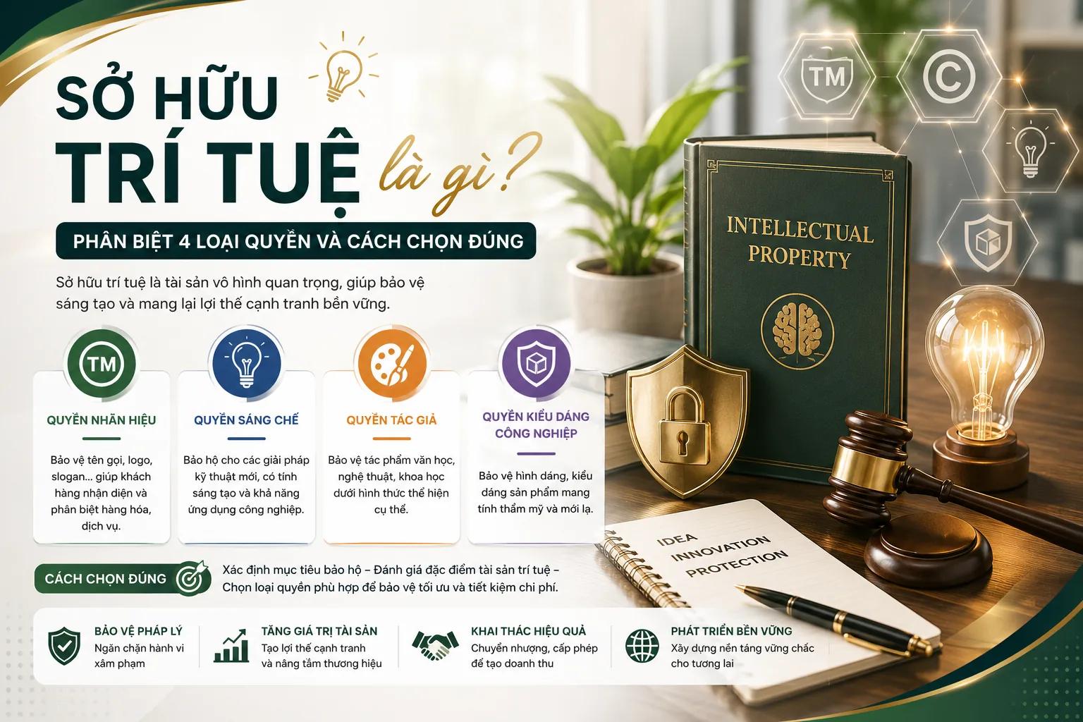 Sở Hữu Trí Tuệ Là Gì? Phân Biệt 4 Loại Quyền Và Cách Chọn Đúng