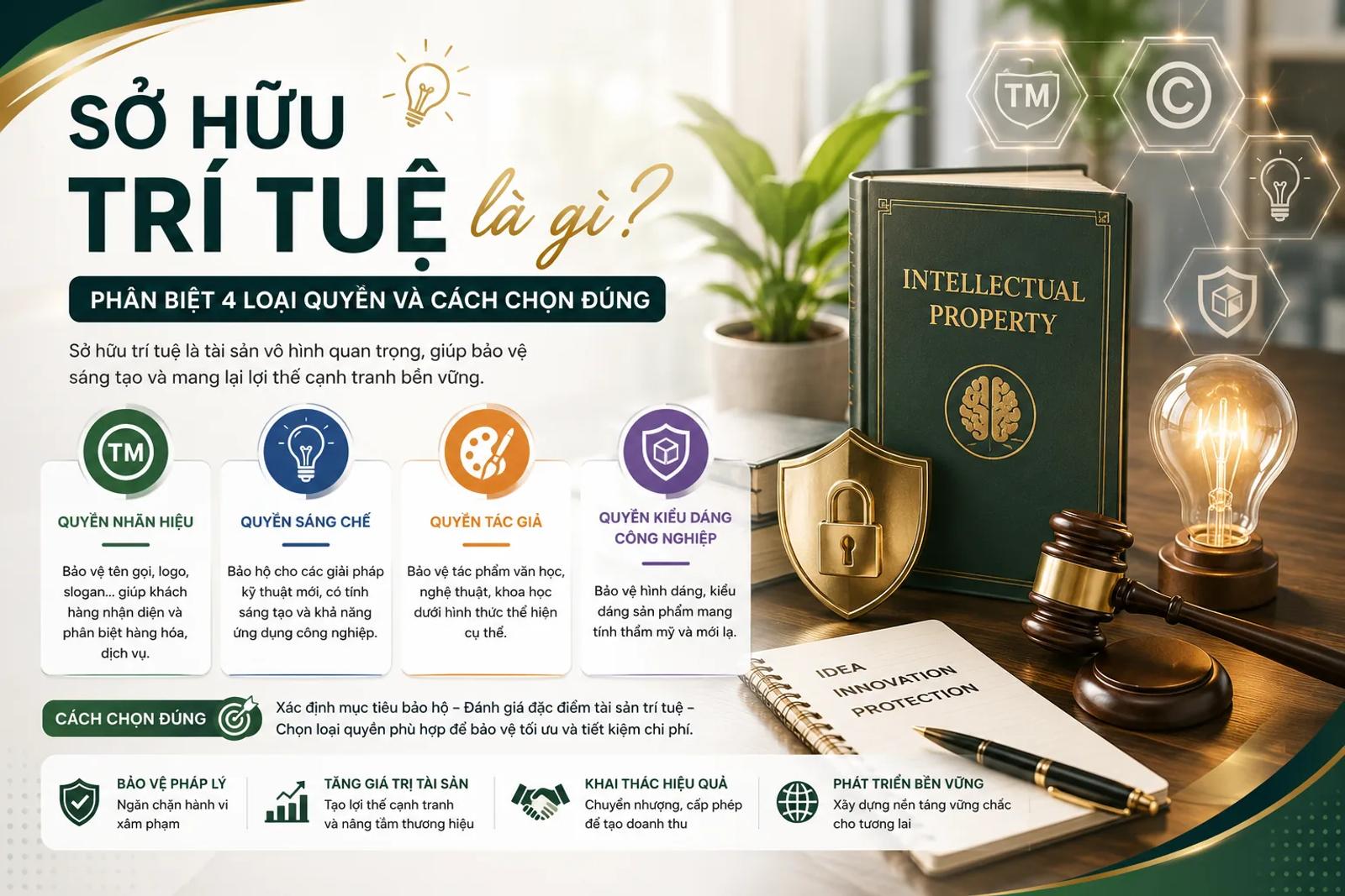 Sở Hữu Trí Tuệ Là Gì? Phân Biệt 4 Loại Quyền Và Cách Chọn Đúng