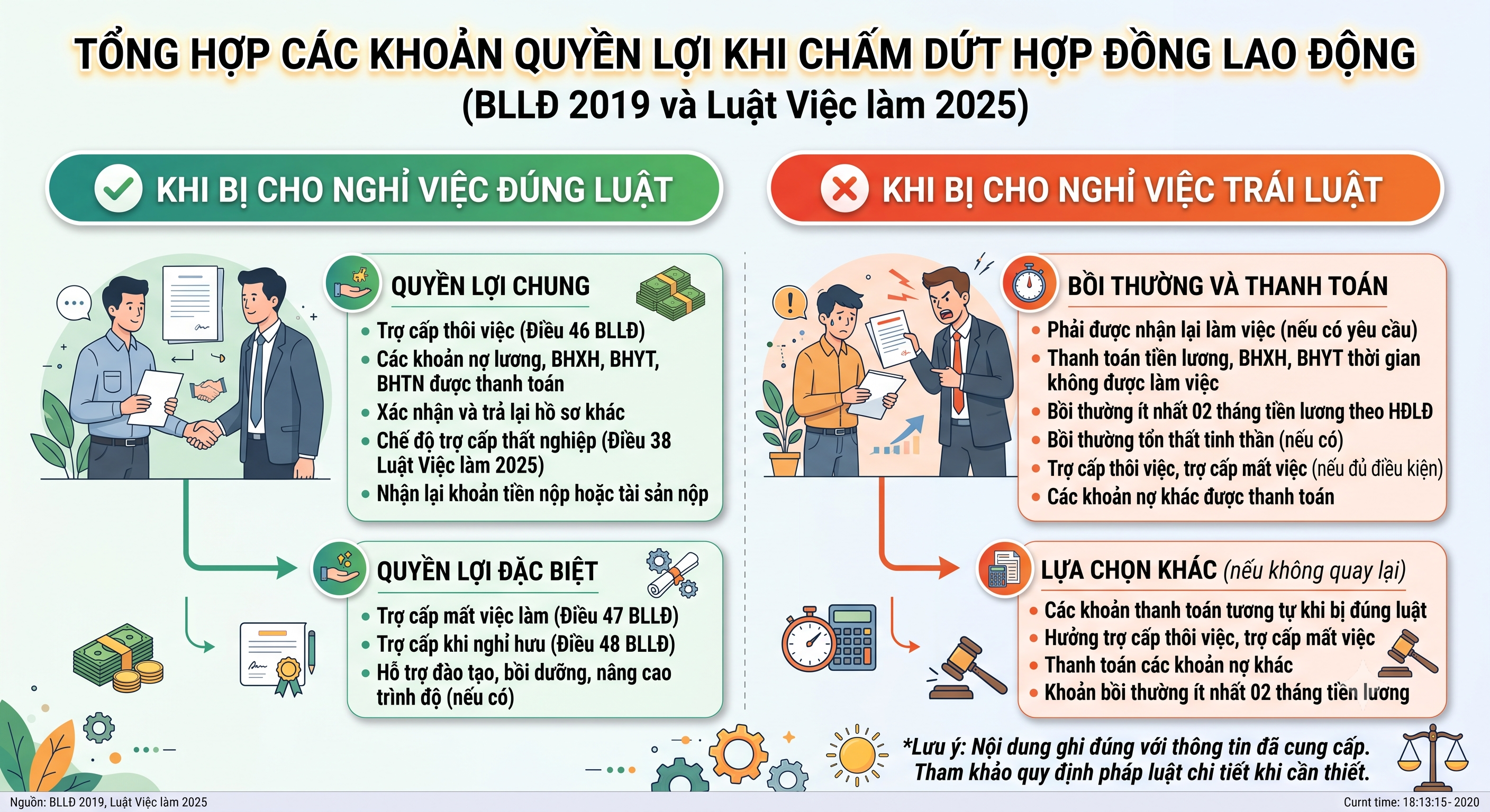 Các khoản quyền lợi người lao động được nhận khi bị công ty cho nghỉ việc
