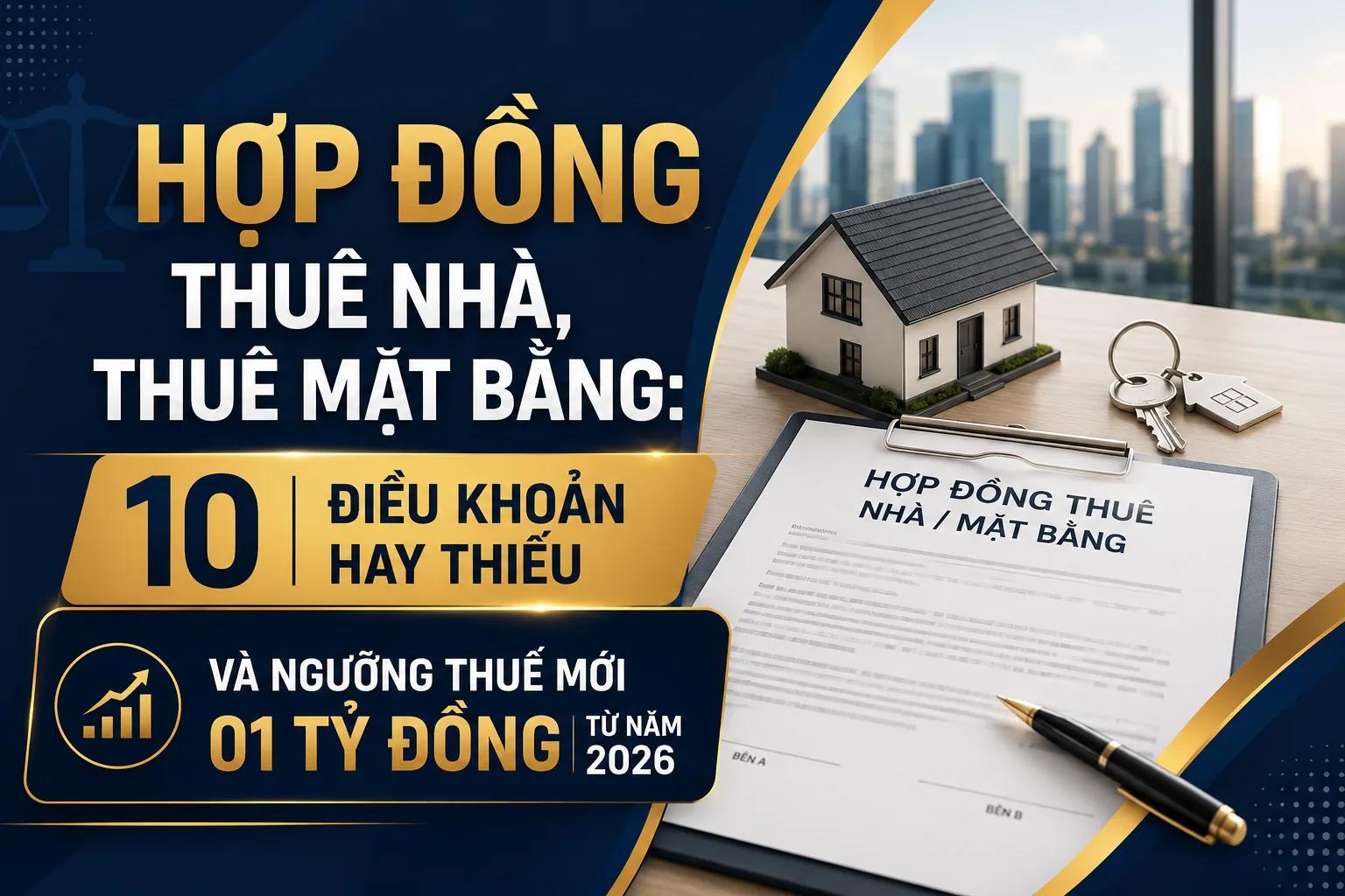 Hợp Đồng Thuê Nhà, Thuê Mặt Bằng: 10 Điều Khoản Hay Thiếu Và Ngưỡng Thuế Mới 01 Tỷ Đồng Từ Năm 2026