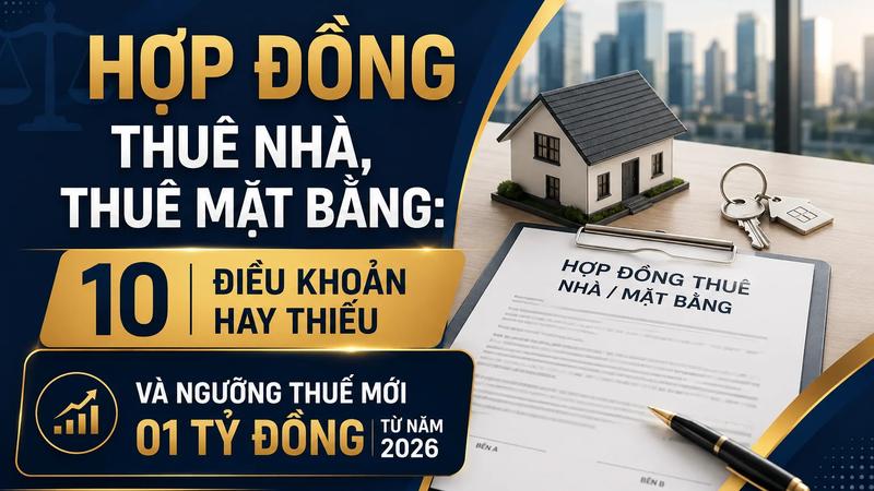 Hợp Đồng Thuê Nhà, Thuê Mặt Bằng: 10 Điều Khoản Hay Thiếu Và Ngưỡng Thuế Mới 01 Tỷ Đồng Từ Năm 2026