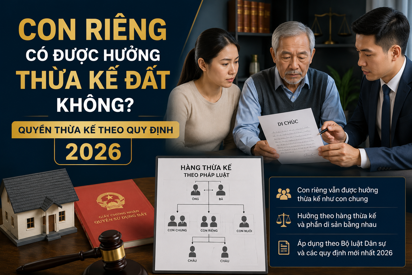 Con Riêng Có Được Hưởng Thừa Kế Đất Không? Quyền Thừa Kế Theo Quy Định 2026