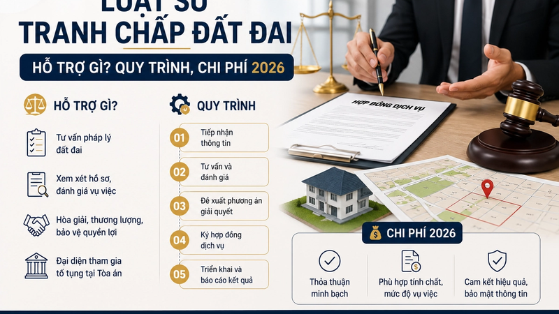 Luật Sư Tranh Chấp Đất Đai: Hỗ Trợ Gì? Quy Trình, Chi Phí 2026