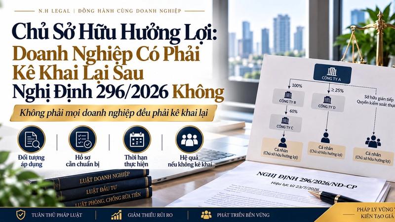 Chủ Sở Hữu Hưởng Lợi: Doanh Nghiệp Có Phải Kê Khai Lại Sau Nghị Định 296/2026 Không