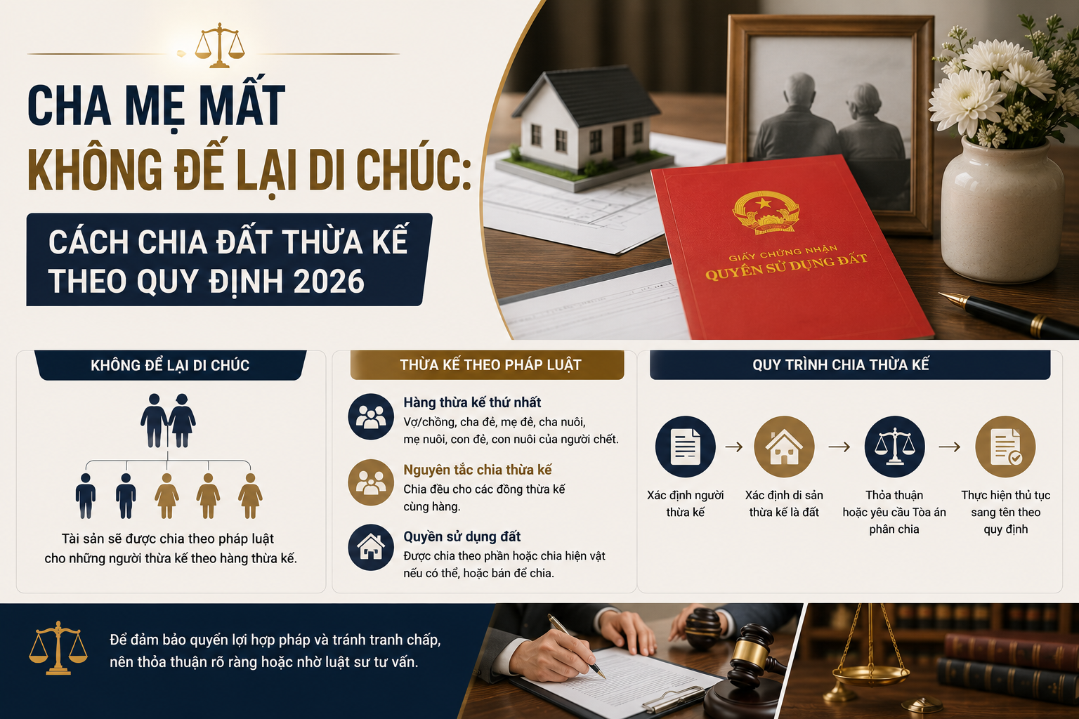 Cha Mẹ Mất Không Để Lại Di Chúc: Cách Chia Đất Thừa Kế Theo Quy Định 2026