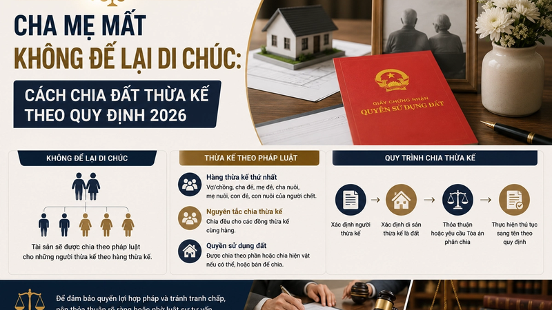 Cha Mẹ Mất Không Để Lại Di Chúc: Cách Chia Đất Thừa Kế Theo Quy Định 2026