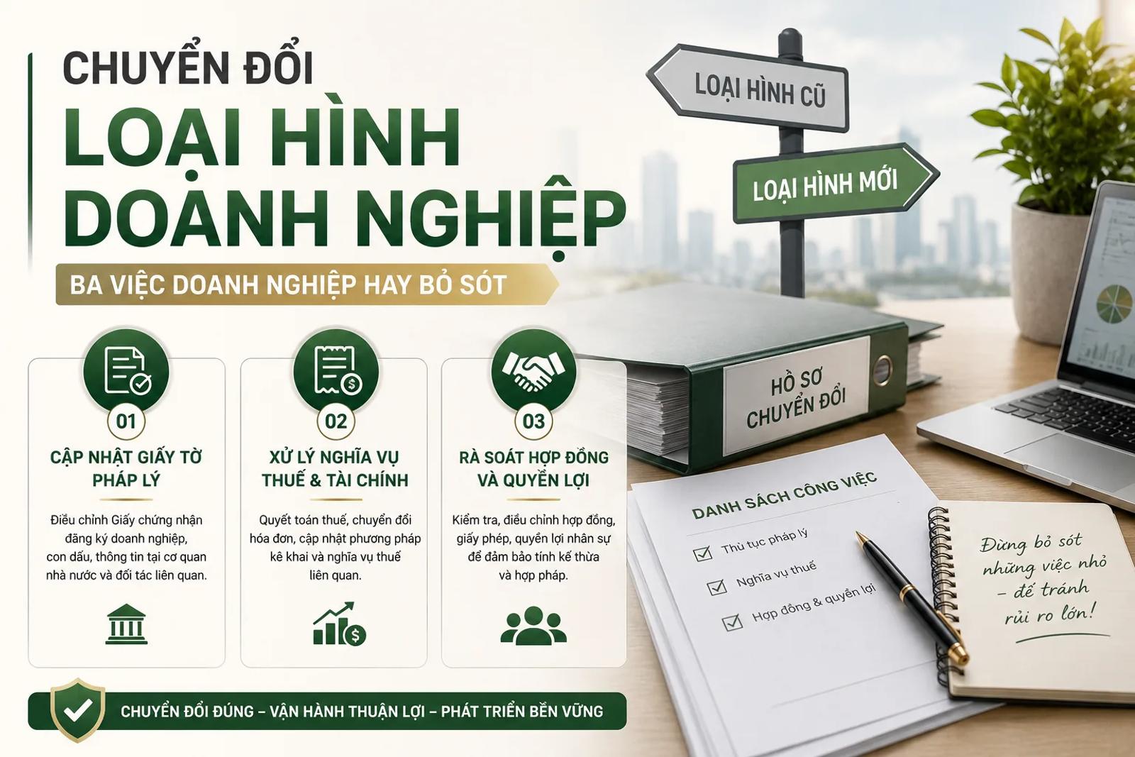 Chuyển Đổi Loại Hình Doanh Nghiệp: Ba Việc Doanh Nghiệp Hay Bỏ Sót