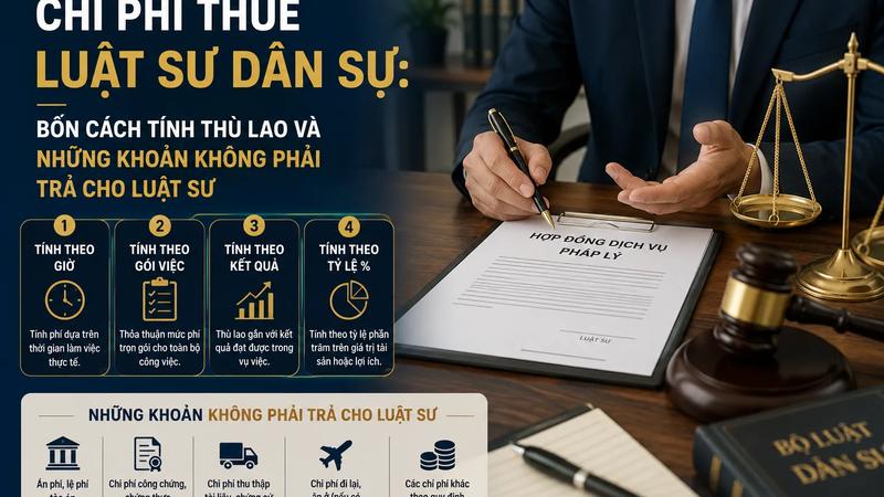 Chi Phí Thuê Luật Sư Dân Sự: Bốn Cách Tính Thù Lao Và Những Khoản Không Phải Trả Cho Luật Sư