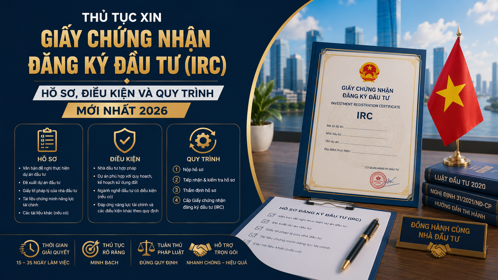 Thủ Tục Xin Giấy Chứng Nhận Đăng Ký Đầu Tư (IRC): Hồ Sơ, Điều Kiện Và Quy Trình Mới Nhất 2026