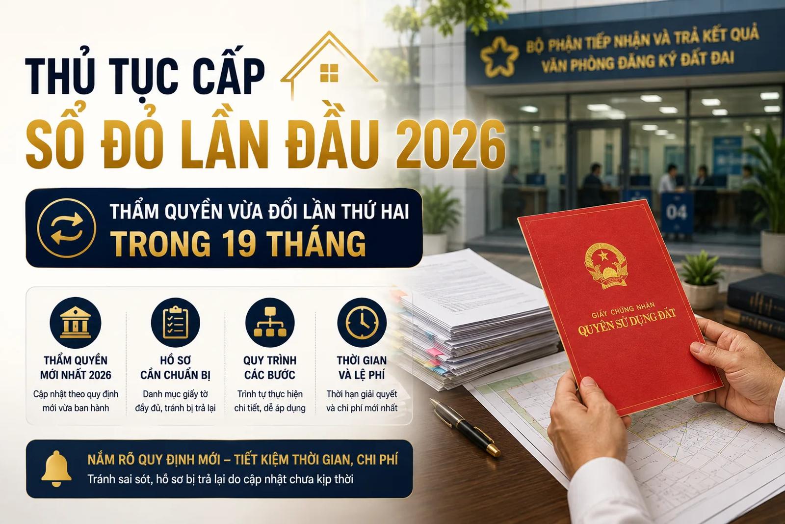 Thủ Tục Cấp Sổ Đỏ Lần Đầu 2026: Thẩm Quyền Vừa Đổi Lần Thứ Hai Trong 19 Tháng