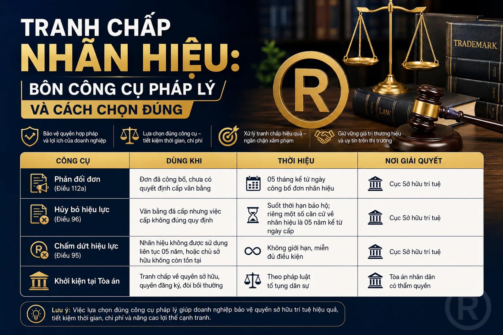 Tranh Chấp Nhãn Hiệu: Bốn Công Cụ Pháp Lý Và Cách Chọn Đúng