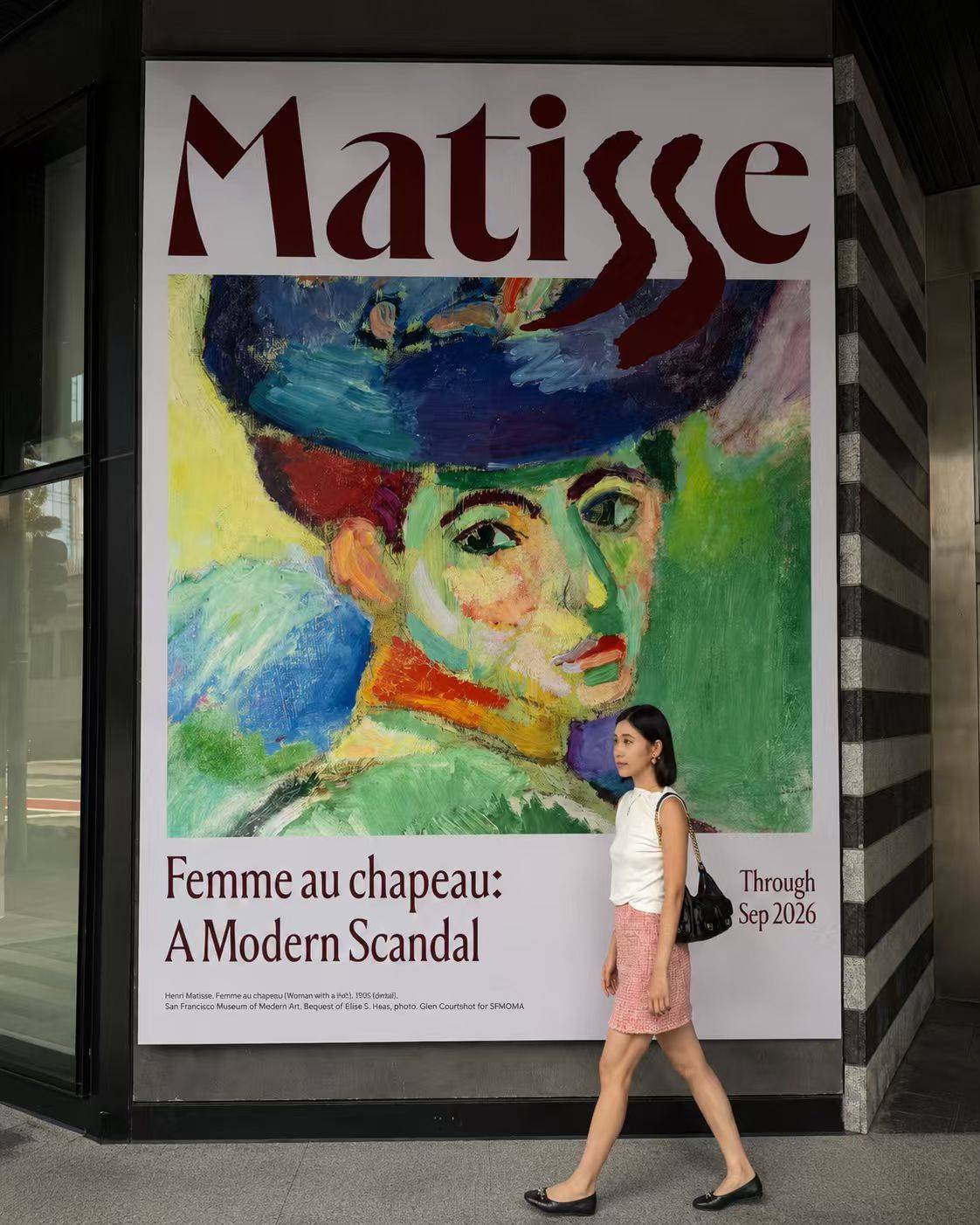 SFMOMA exhibition poster for “Matisse’s Femme au chapeau: A Modern Scandal”