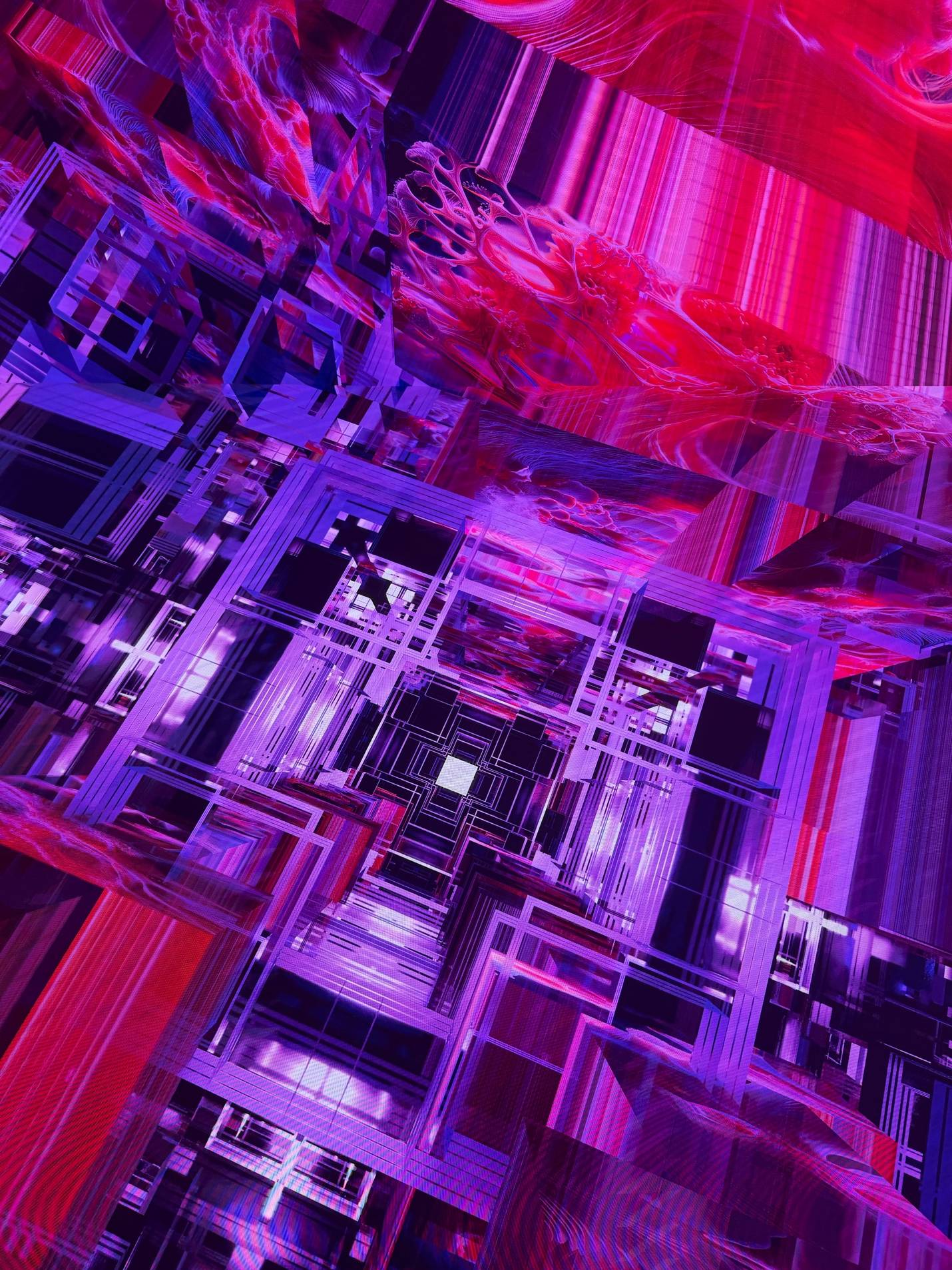 Magenta immersive space inside Dataland’s Infinity Room