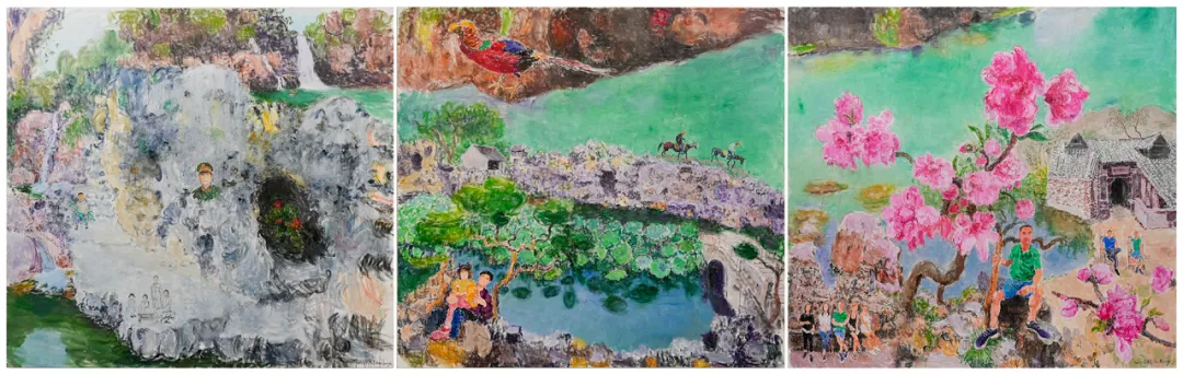 周春芽，《桃花潭水深千尺》，2025