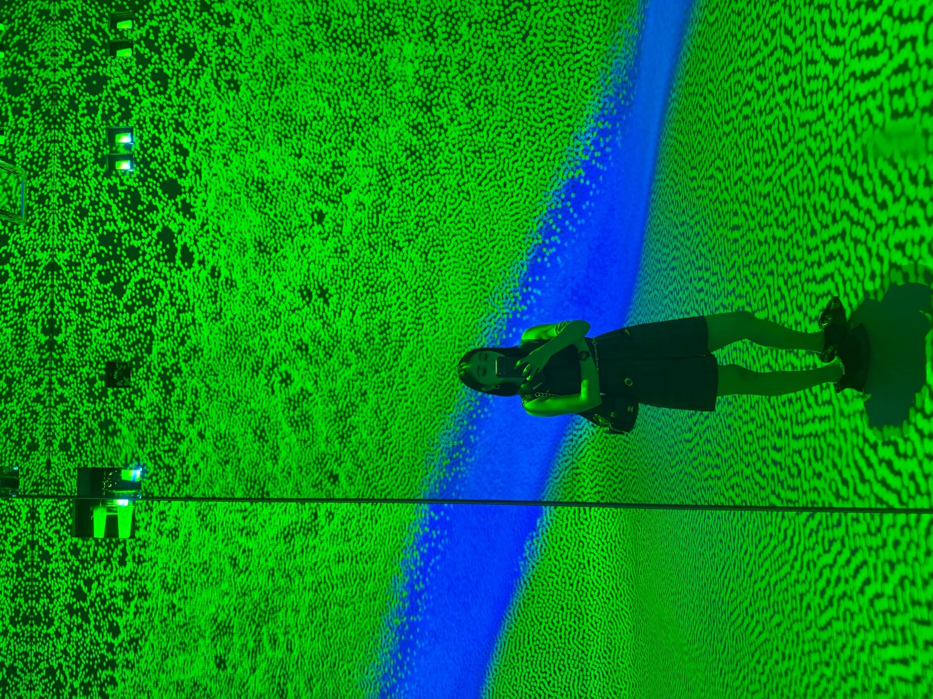 Floor ripples following a visitor’s footsteps in Data Pavilion