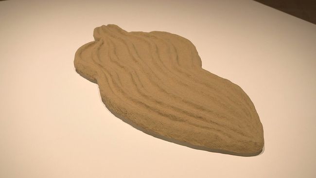 Layered, body-like lines on the surface of a sand relief