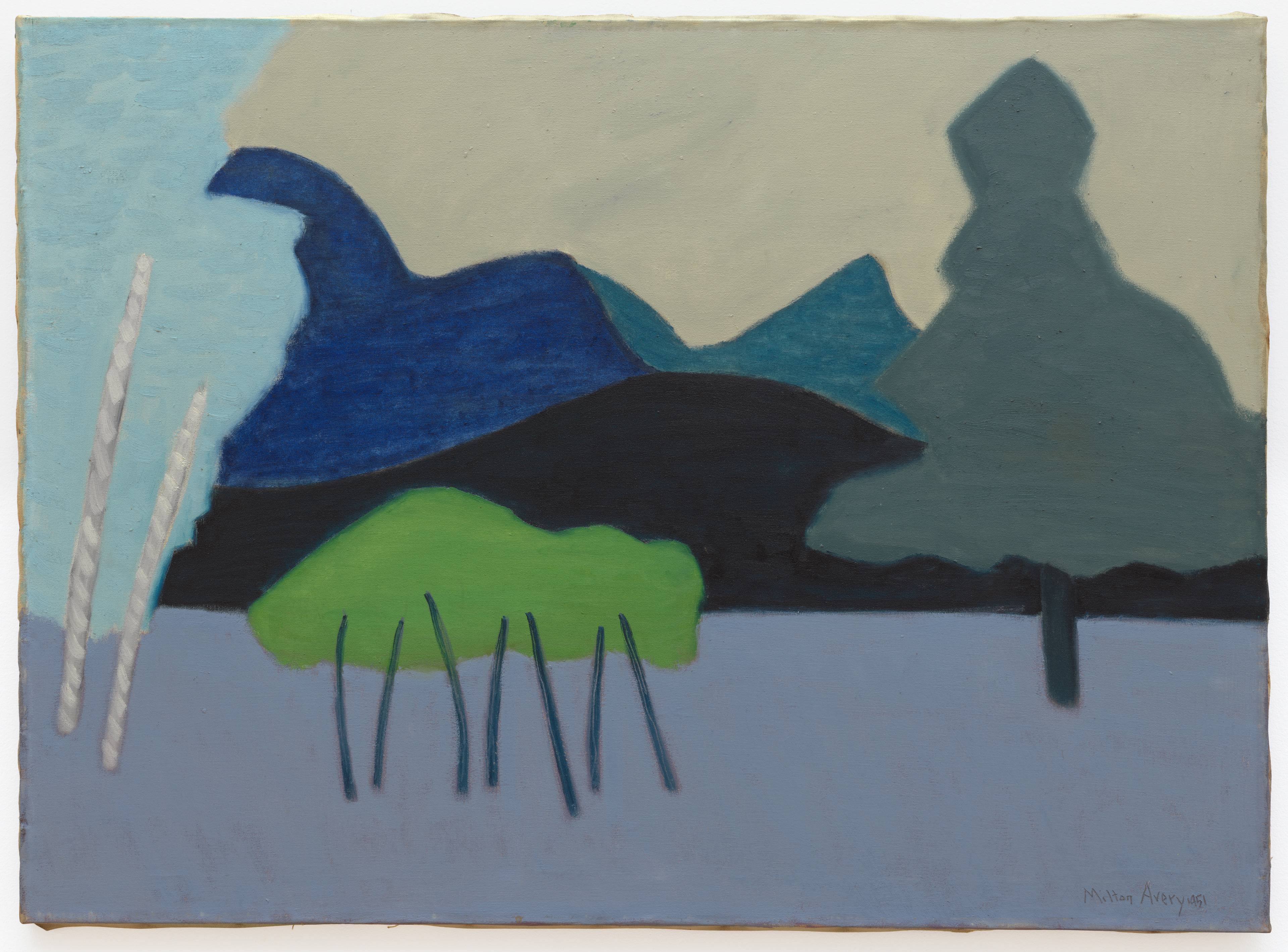 米尔顿·艾弗里(Milton Avery),《Clear Cut Landscape》,1951年;SFMOMA馆藏,Women’s Board捐赠