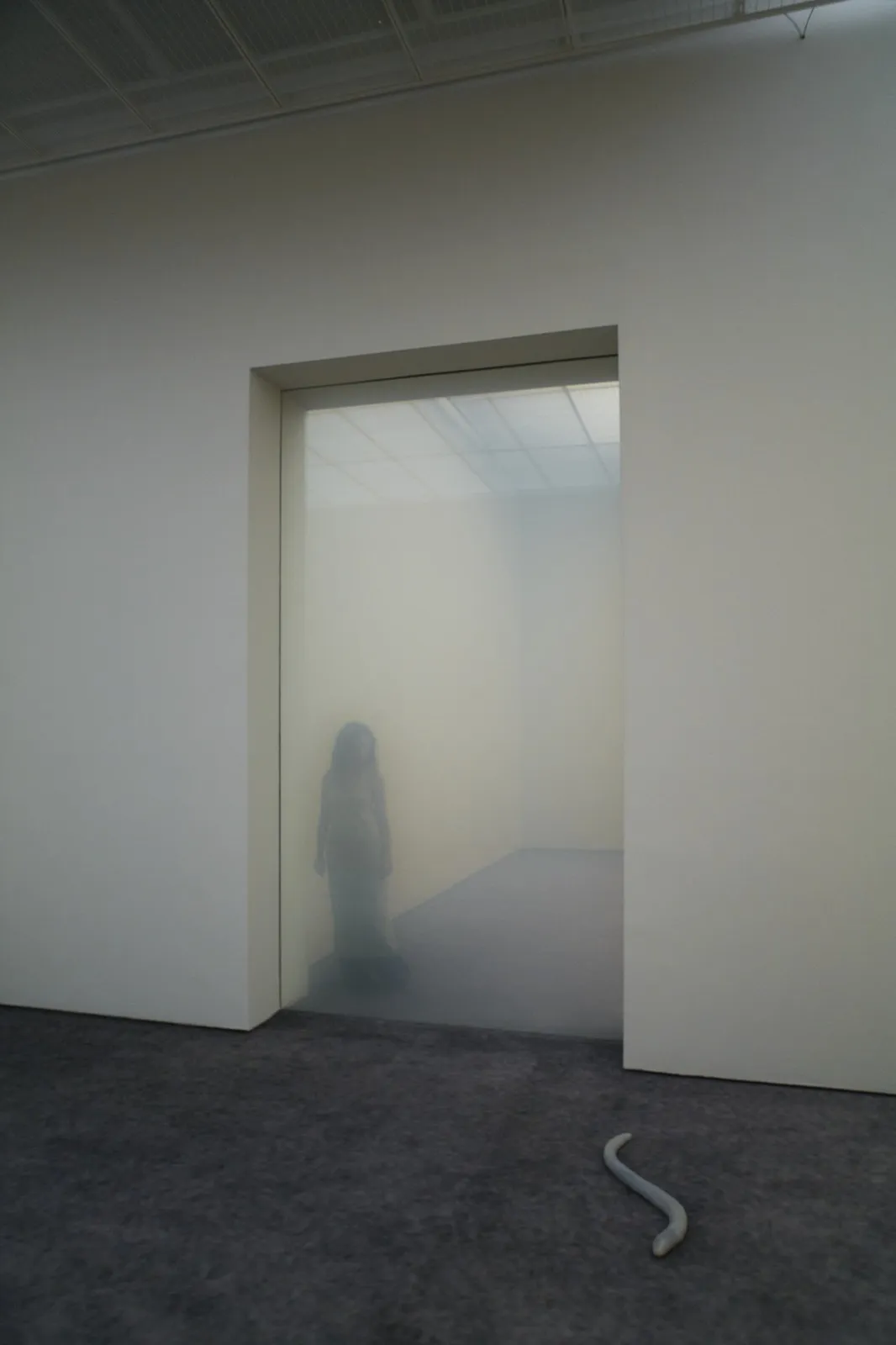 Alchimia at the threshold in front of a switchable-glass door