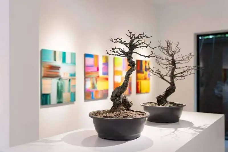 Bronze bonsai in Kim Chang-il’s WHY NOT? exhibition at Mao Space, Shanghai, 2025