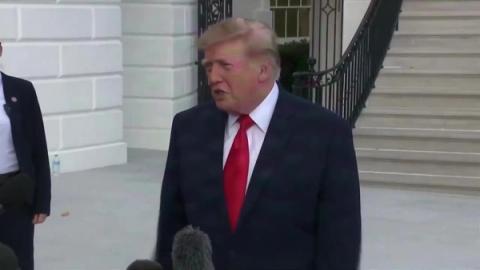 President Donald J. Trump speaks to reporters outside the White House. (Video still, @RapidResponse47)