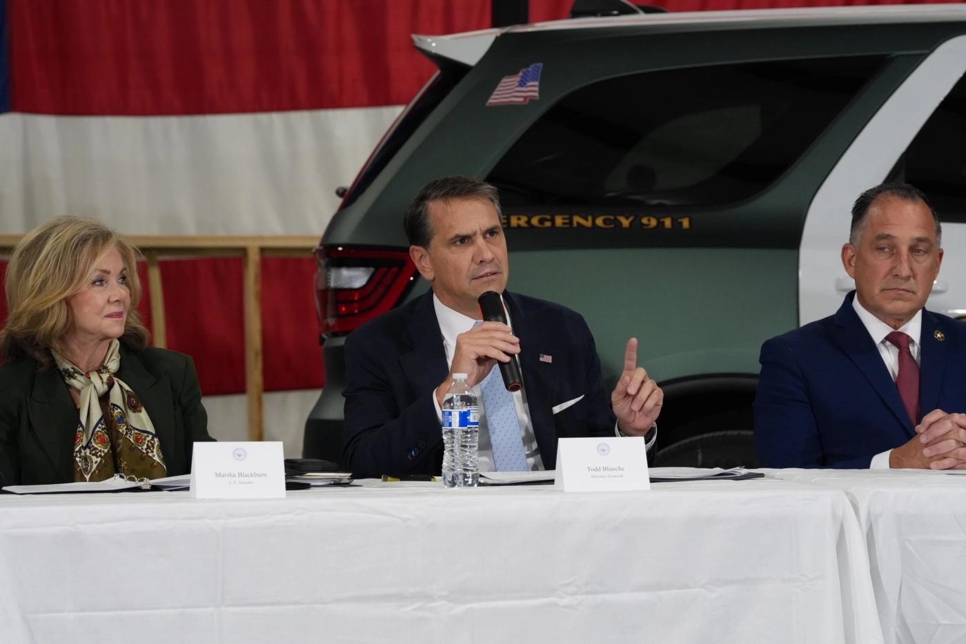 Attorney General Todd Blanche speaks at the Memphis Safe Task Force one-year anniversary roundtable in Memphis, Tennessee, October 16, 2026 (U.S. Department of Justice photo / public domain)