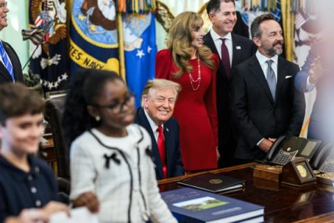 President Donald J. Trump makes an announcement on Trump Accounts in the Oval Office, Wednesday, October 7, 2026. (Official White House Photo by Joyce N. Boghosian)
