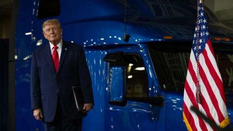 Stand-in photo (Oct. 1, 2026): President Donald J. Trump delivers remarks at the Peterbilt Motors Company in Denton, Texas, Thursday, October 1, 2026. (Official White House Photo by Molly Riley)
