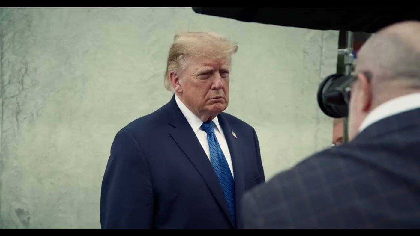 President Trump poses for TIME photographer Dan Winters during the cover shoot at the new White House helipad, September 28, 2026 (Official White House video still, behind the scenes of President Trump’s TIME Magazine cover)