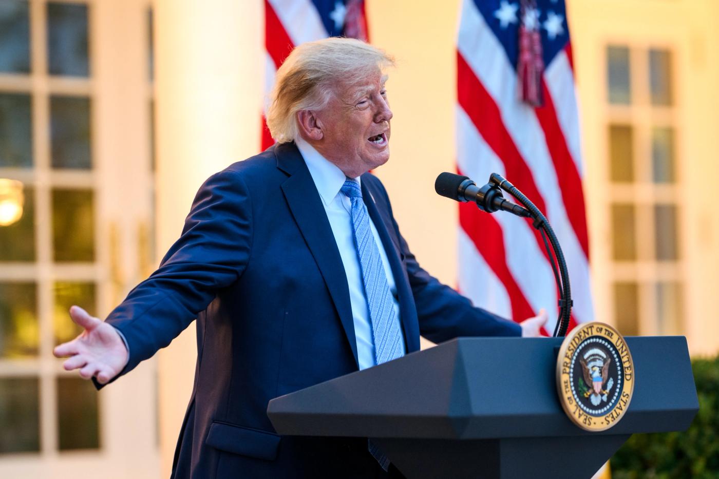 Interim: President Donald J. Trump hosts a Rose Garden Dinner for America's hunters and fishermen while announcing new Executive Orders, Thursday, September 17, 2026. (Official White House Photo by Joyce N. Boghosian, P20260917JB-0210)