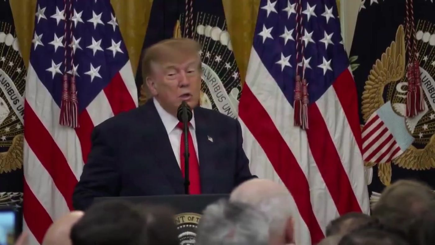 President Trump speaks at the White House Columbus Day Celebration on October 9, 2026, where he previewed a big diesel announcement (still from Official White House video)