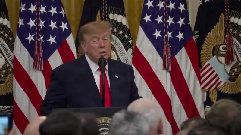 President Trump speaks at the White House Columbus Day Celebration on October 9, 2026, where he previewed a big diesel announcement (still from Official White House video)